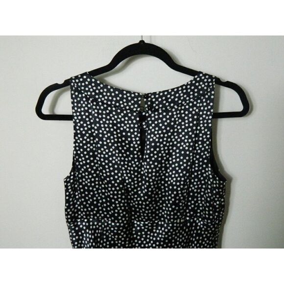 Charter Club Dress Black White‎ Polka Dots Silk Sleeveless Midi Dress Size 4 - Picture 3 of 6